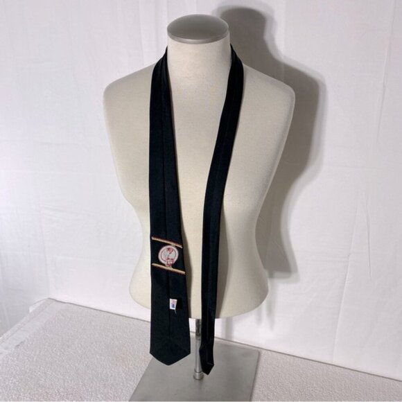 Vintage Black With Red Embroidered Lion Neck Tie - Picture 2 of 10